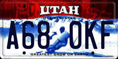 UT license plate A680KF
