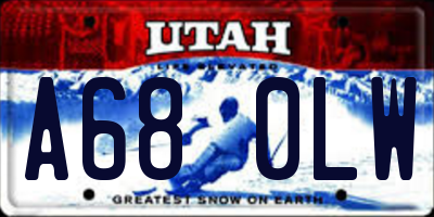 UT license plate A680LW