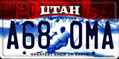 UT license plate A680MA