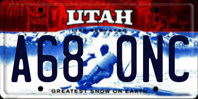UT license plate A680NC