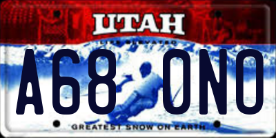 UT license plate A680NO