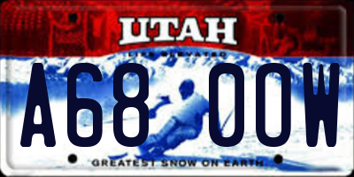 UT license plate A680OW