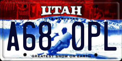 UT license plate A680PL