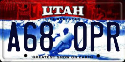 UT license plate A680PR
