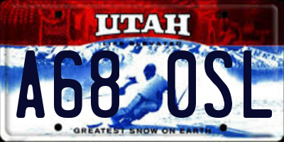 UT license plate A680SL