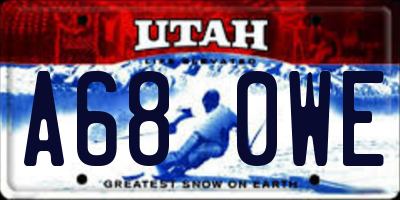 UT license plate A680WE