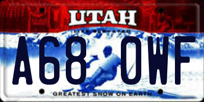 UT license plate A680WF