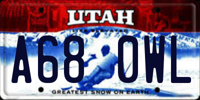 UT license plate A680WL