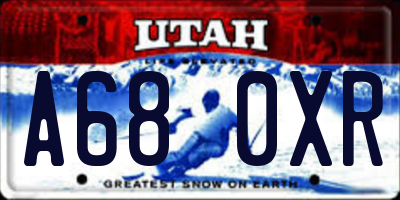 UT license plate A680XR