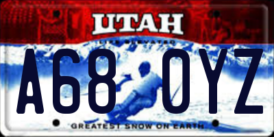 UT license plate A680YZ