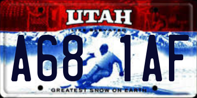 UT license plate A681AF