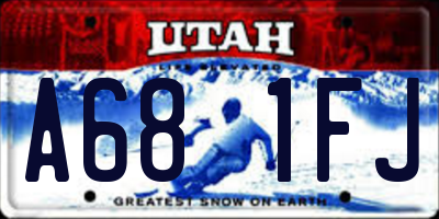 UT license plate A681FJ