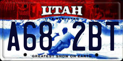 UT license plate A682BT