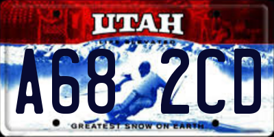 UT license plate A682CD