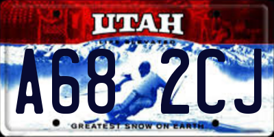 UT license plate A682CJ