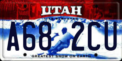 UT license plate A682CU