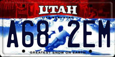 UT license plate A682EM