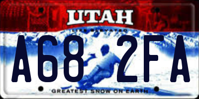 UT license plate A682FA
