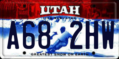 UT license plate A682HW
