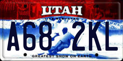 UT license plate A682KL