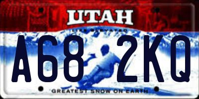 UT license plate A682KQ
