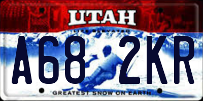 UT license plate A682KR
