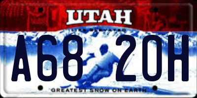 UT license plate A682OH