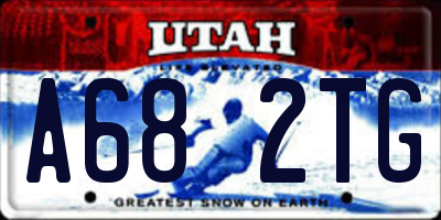 UT license plate A682TG