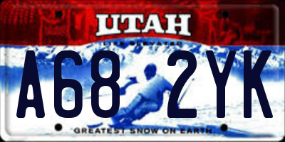 UT license plate A682YK