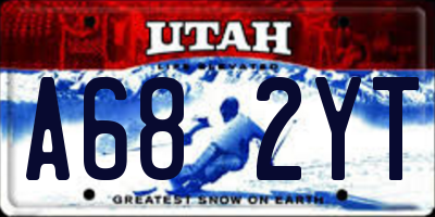 UT license plate A682YT