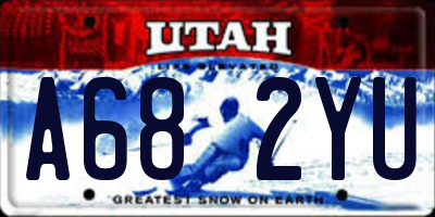 UT license plate A682YU