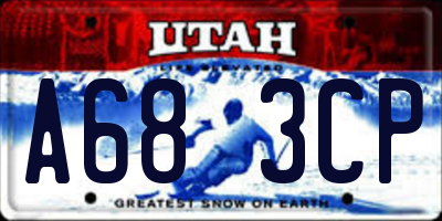 UT license plate A683CP