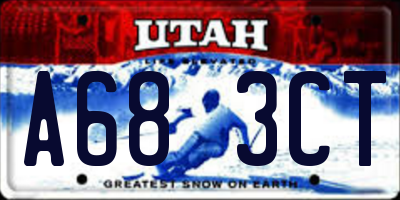 UT license plate A683CT