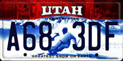 UT license plate A683DF