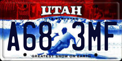 UT license plate A683MF
