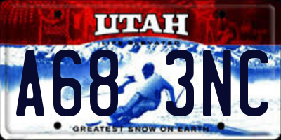 UT license plate A683NC