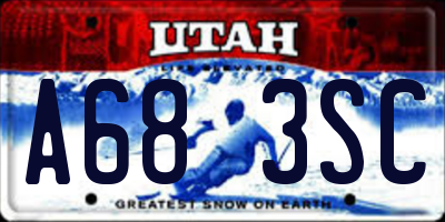 UT license plate A683SC