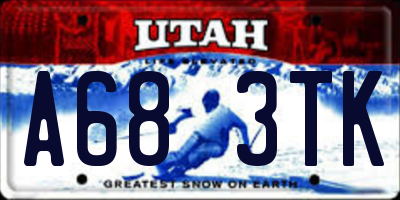 UT license plate A683TK