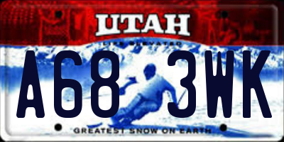 UT license plate A683WK