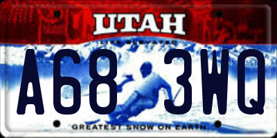 UT license plate A683WQ
