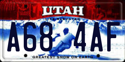 UT license plate A684AF