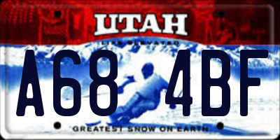 UT license plate A684BF