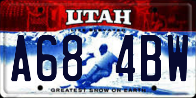 UT license plate A684BW