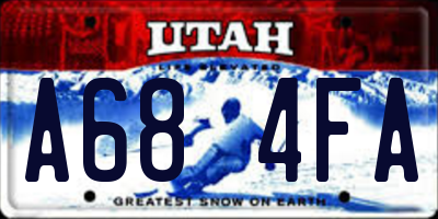 UT license plate A684FA