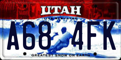 UT license plate A684FK