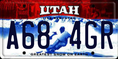 UT license plate A684GR