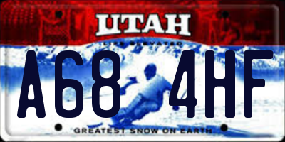 UT license plate A684HF