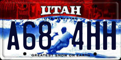 UT license plate A684HH