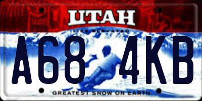 UT license plate A684KB