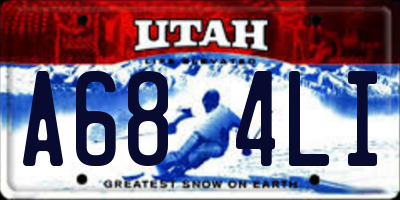 UT license plate A684LI